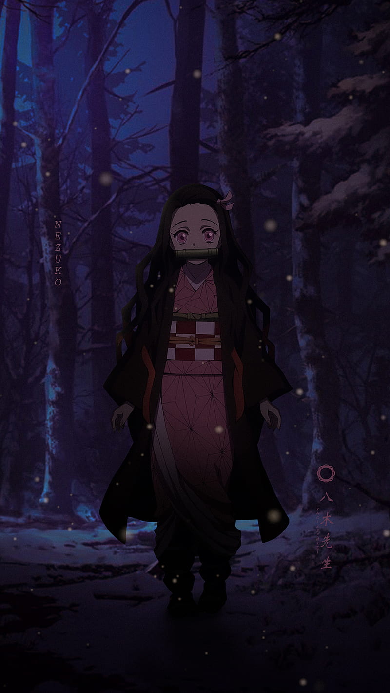 Nezuko Kamado Demon Slayer Kimetsu No Yaiba Snow HD Phone Wallpaper