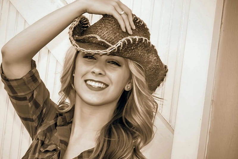 Cowgirl Smile Female Westerns Models Hats Fun Cowgirls Famous