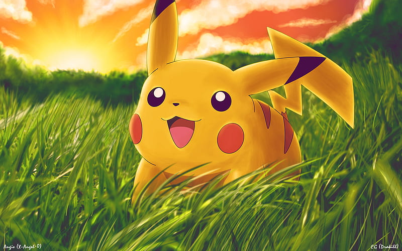 Anime Grass Pokémon Cute Pikachu HD wallpaper Peakpx