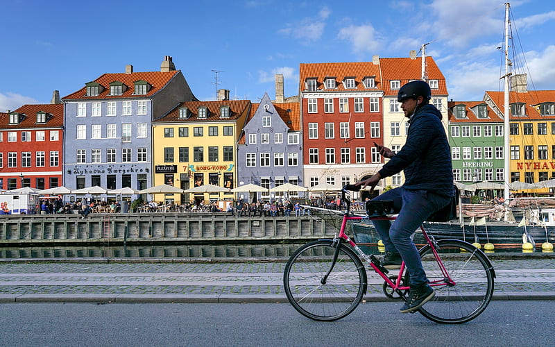 Copenhagen Denmark Bicycle Denmark Copenhagen Nyhaven Houses HD