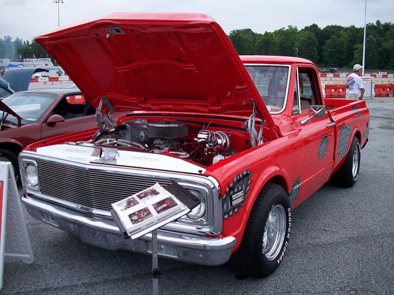 Bowtie Truck Classic Red Gm Custom Hd Wallpaper Peakpx