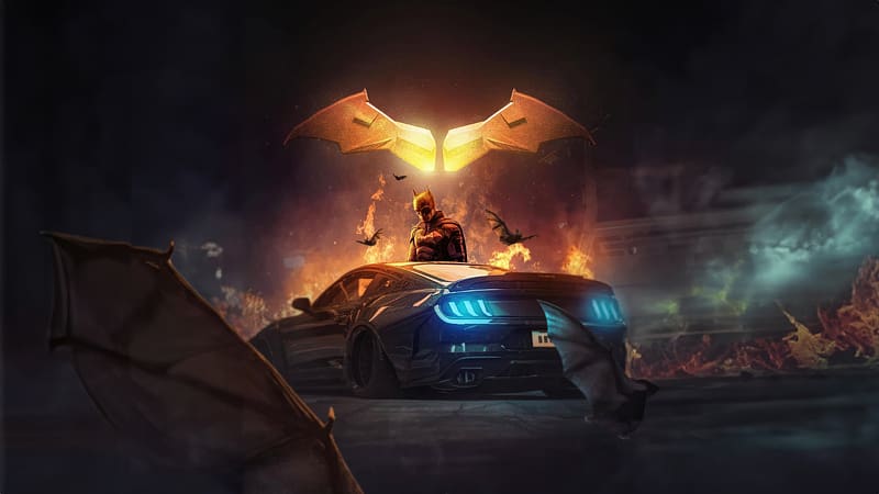 Dark Knights Ride Batman And The Ford Mustang Batman Superheroes