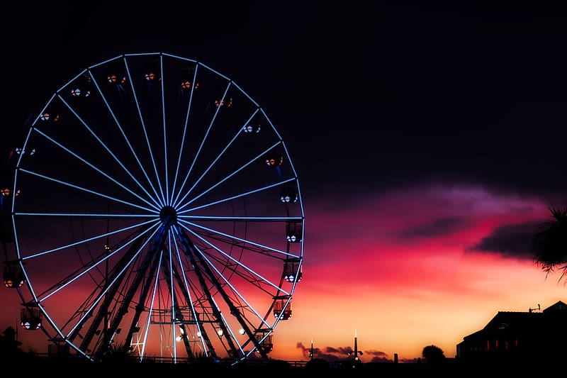 Night Light Ferris Wheel England Hd Wallpaper Peakpx