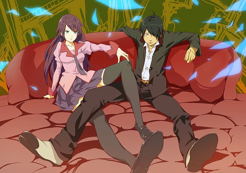 Anime Monogatari Series Hitagi Senjōgahara Koyomi Araragi HD