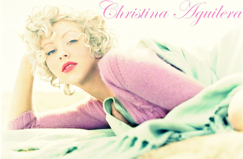 Christina Aguilera Cute Beach Aguilera Babe Female Purple