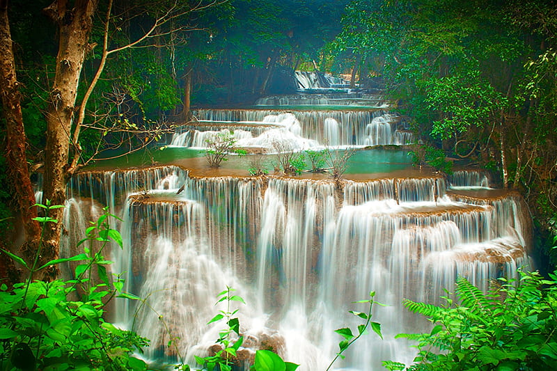 Waterfalls Forest Thailand Nature River Hd Wallpaper Peakpx