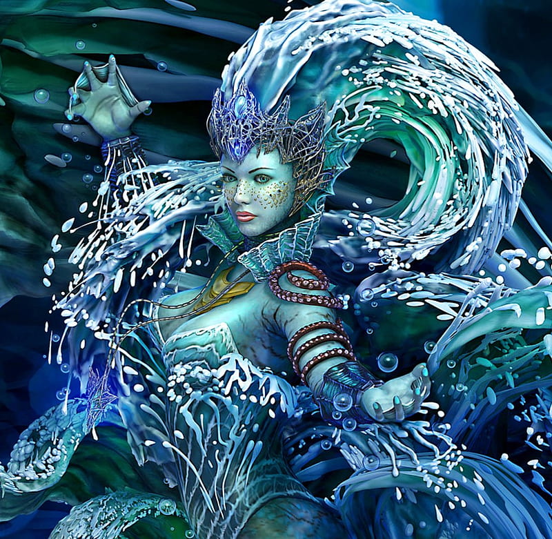 Aqua Fantasy Magic Elemental Women Hd Wallpaper Peakpx