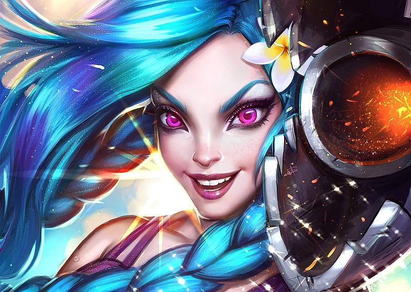 Jinx Frumusete Luminos Loose Cannon Game Woman League Of Legends