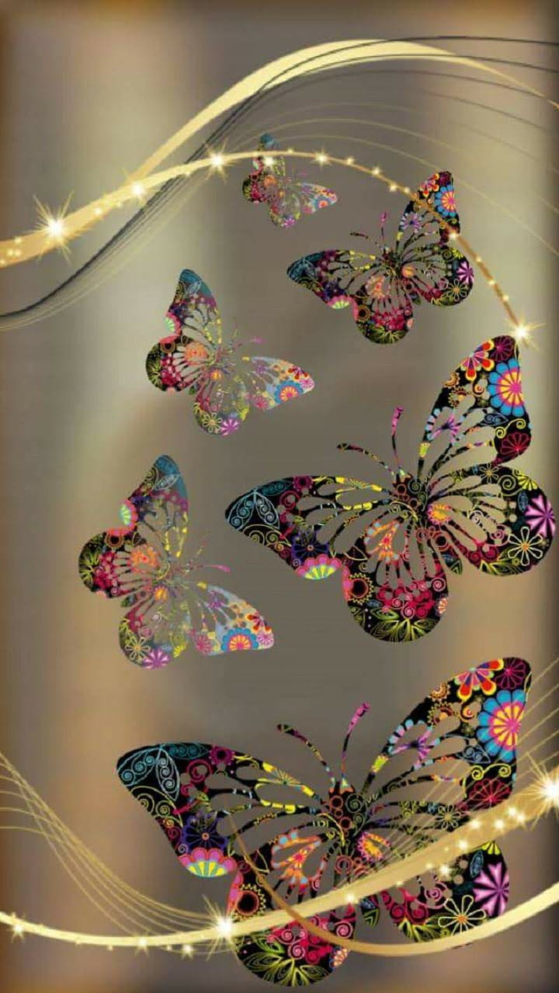 Butterflies Gold Hd Phone Wallpaper Peakpx