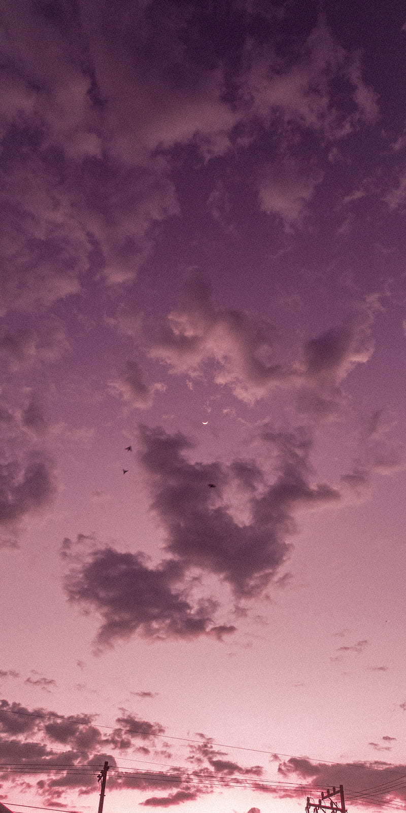 Aesthetic Sky Moon Cielo Purple Morado Luna Hd Phone Wallpaper