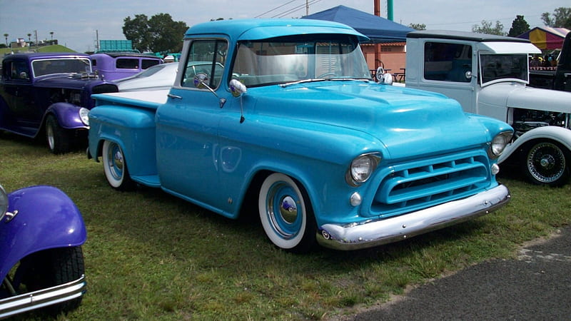 Chevy Stepside Classic GM Bowtie Blue HD Wallpaper Peakpx