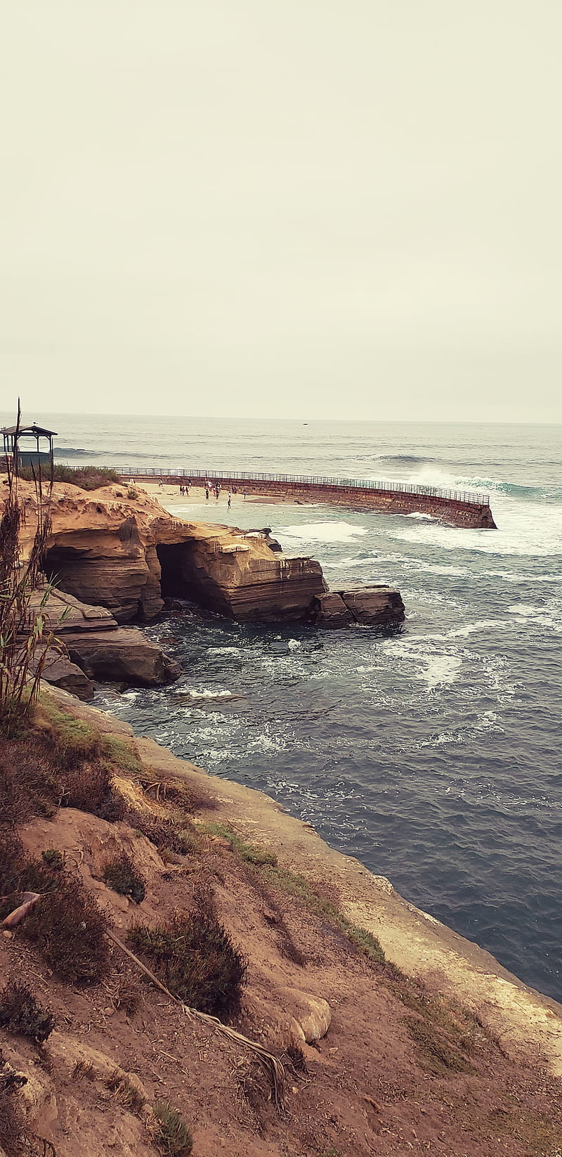 La Jolla Cove Beach California Cliffs Ocean Pier Rocks Water