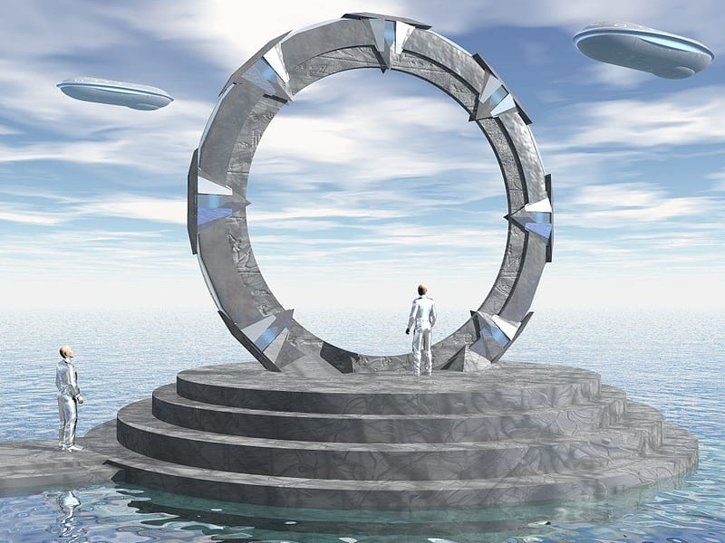 Stargate Water Portal Spaceships People HD Wallpaper Peakpx