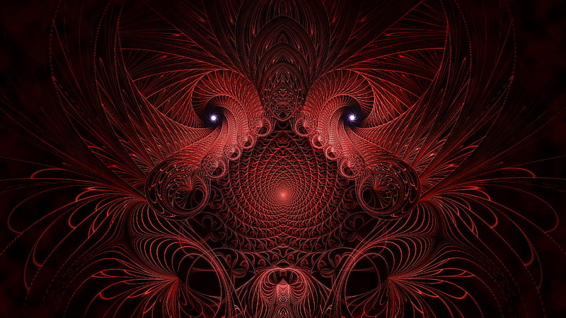 Fractal Pattern Glow Abstraction Red HD Wallpaper Peakpx