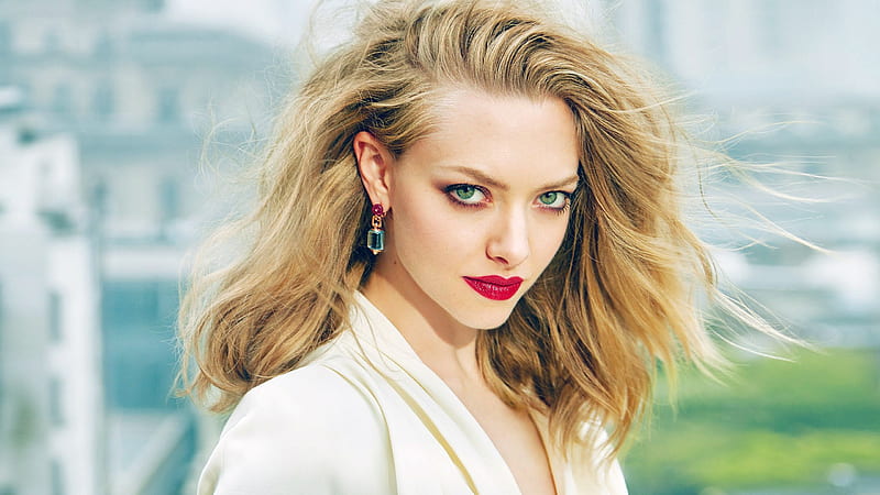 Amanda Seyfried Red Girl Actress Blonde Lips Woman HD Wallpaper