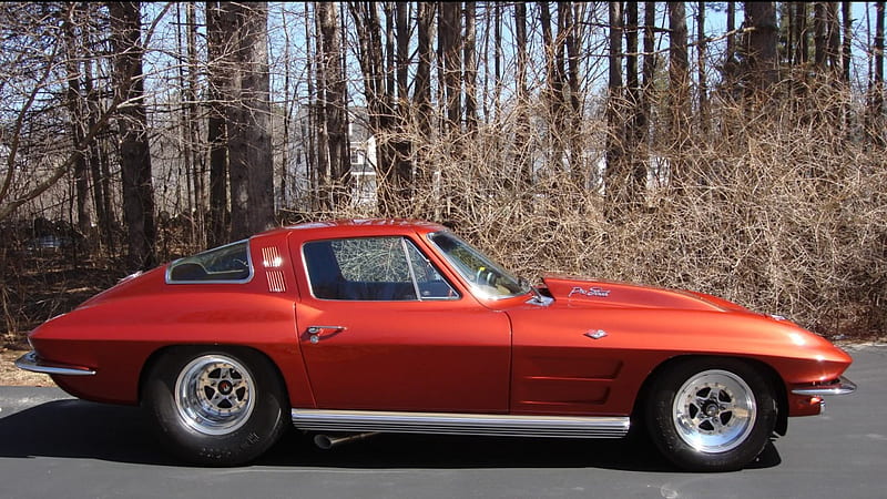 Pro Street Vette Gm Sunset Orange Classic Bowtie Hd Wallpaper