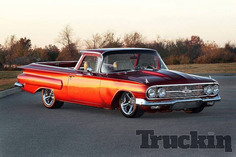 El Camino Gm Sunset Orange Classic Bowtie Hd Wallpaper Peakpx