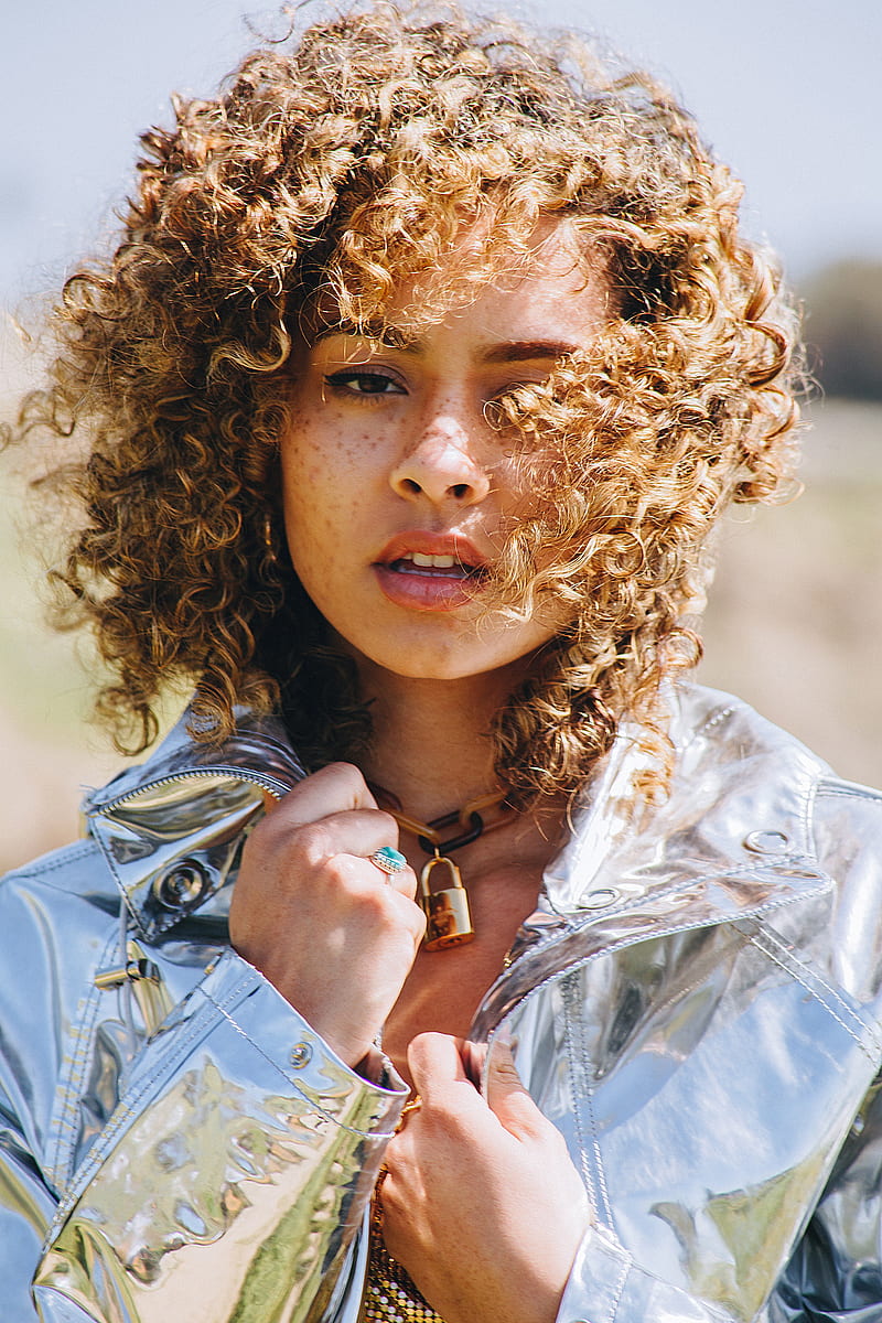 Women Women Outdoors Freckles Portrait Display Curly Hair Sunlight