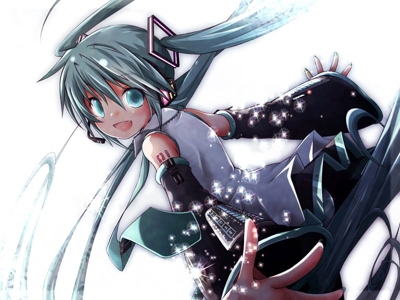 Hatsune Miku Bonita Impresionante Cg Rubor Agradable Anime Agua