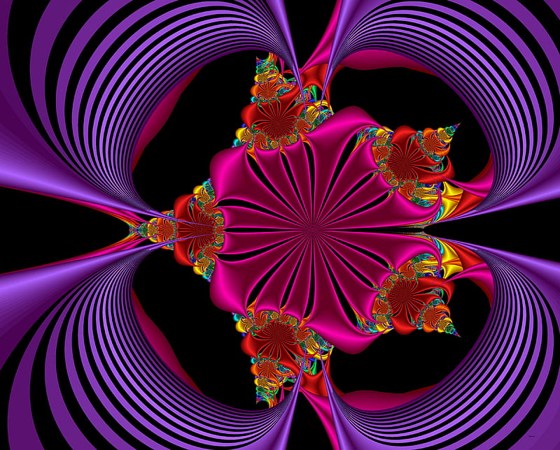 A Wandering Star Star Abstracts Pretty Purple Fractals Pink HD