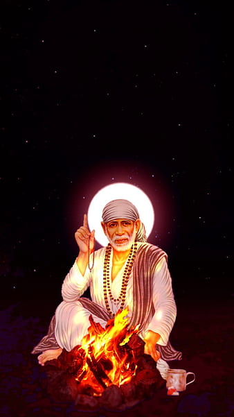 Shirdi Sai Baba Golden Wallpaper