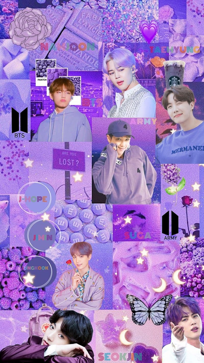 Bts Purple Aesthetic Collage Bts Purple Aesthetic Collage Moon