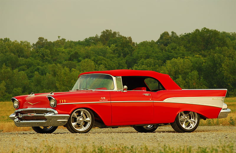 57 Conv Gm Chevy Red Bowtie HD Wallpaper Peakpx