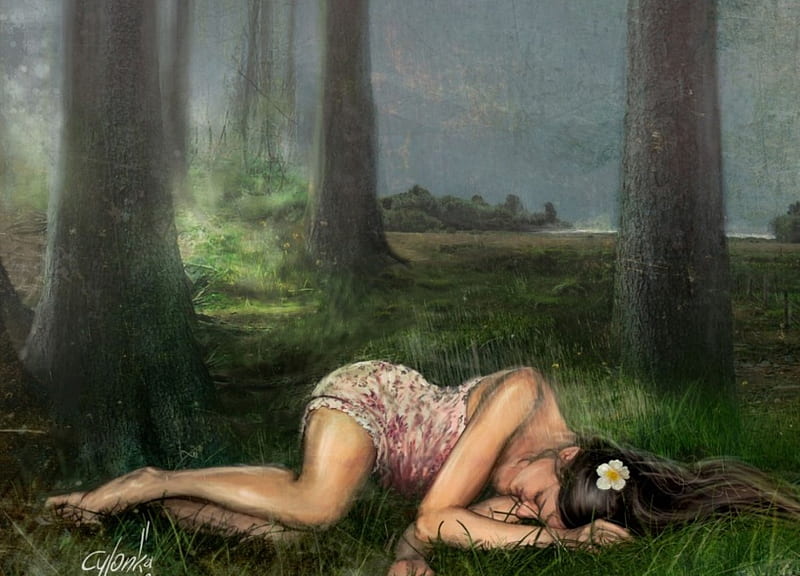 Восточная женщина отдыхает в тени дерева