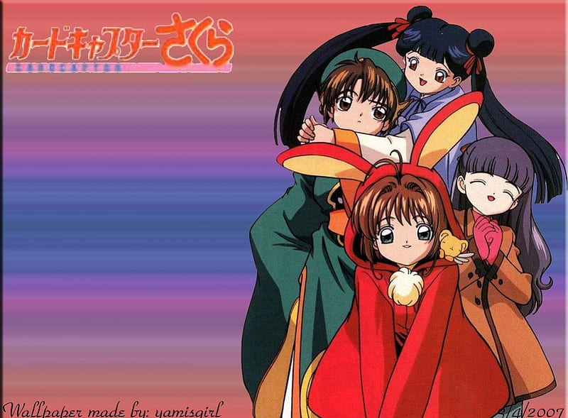 Sakura And Her Friends Sakura Tomoyo Meiling Shaoran Hd Wallpaper