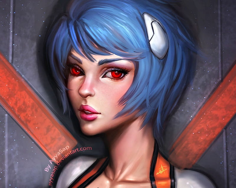 Ayanami Rei Red Art Orange Woman Fantasy Girl Ayyasap Anime