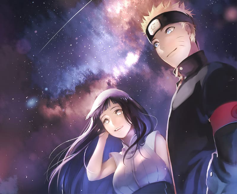 Anime Naruto Starry Sky Hinata Hyuga Naruto Uzumaki Hd Wallpaper The