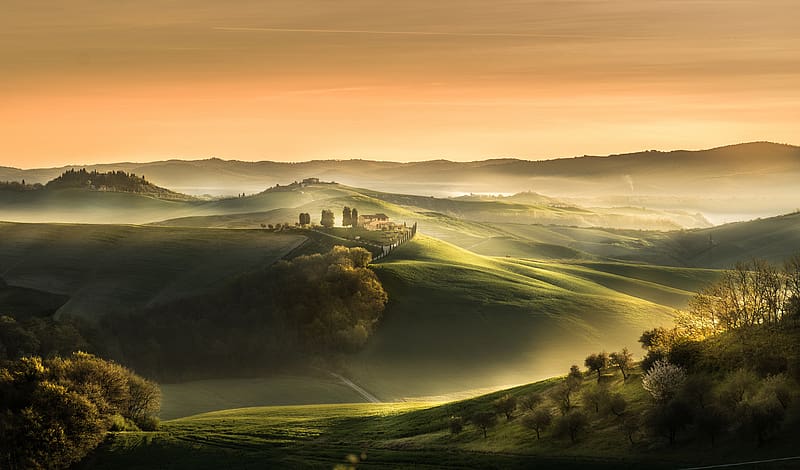 Landscape Italy Field Morning Tuscany HD Wallpaper Peakpx