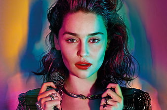 Actresses Emilia Clarke Actress Blonde Blue Eyes English Lipstick