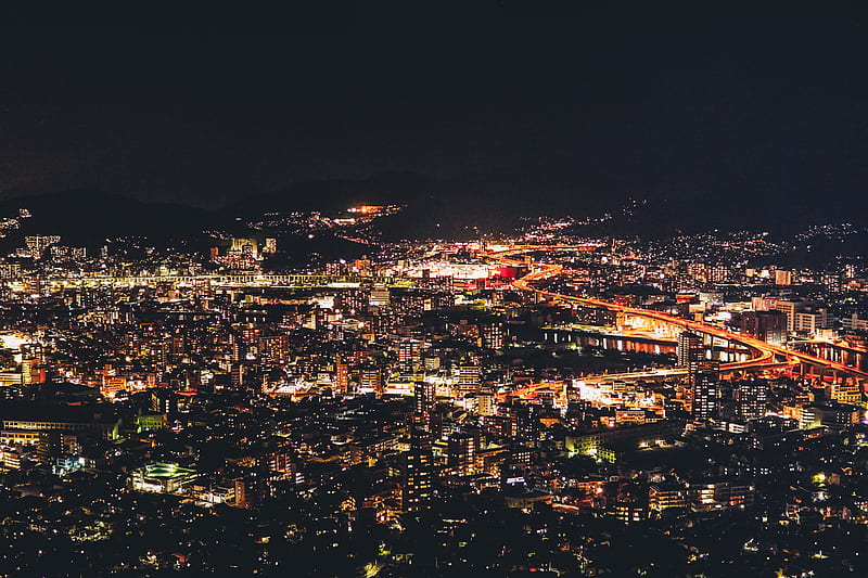 City With High Rise Buildings During Night Time HD Wallpaper Peakpx