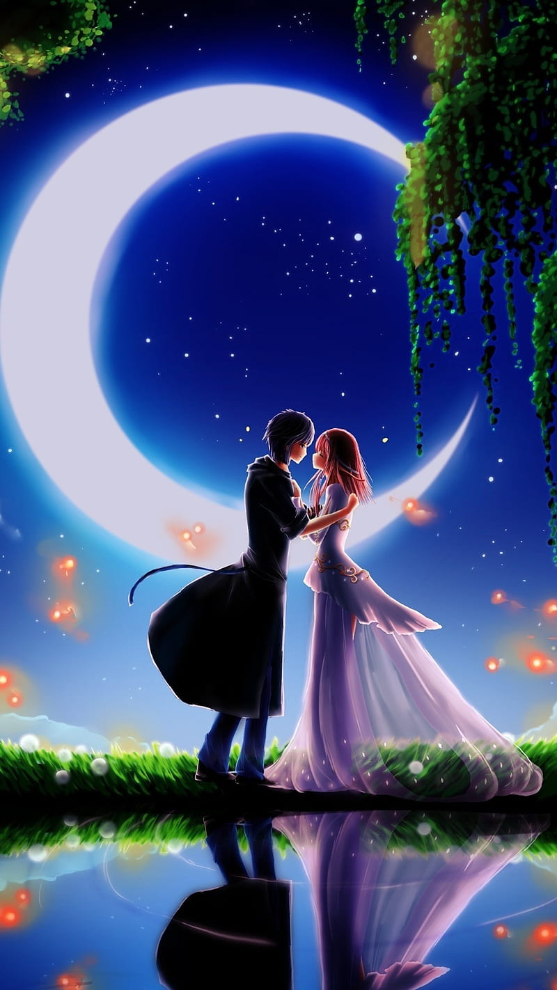 Cute love, cartoon, couple in love, i love you, couple, HD phone ...