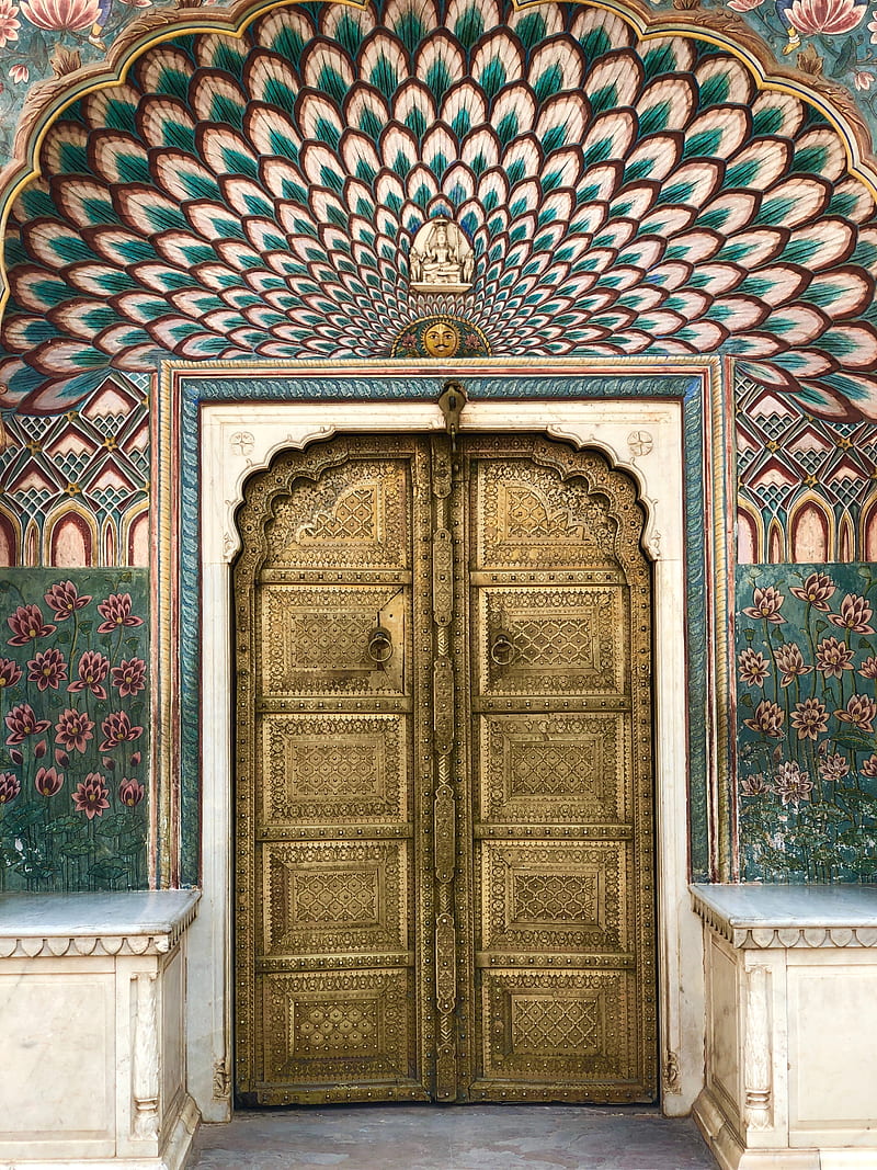 Gate, door, wooden, HD phone wallpaper