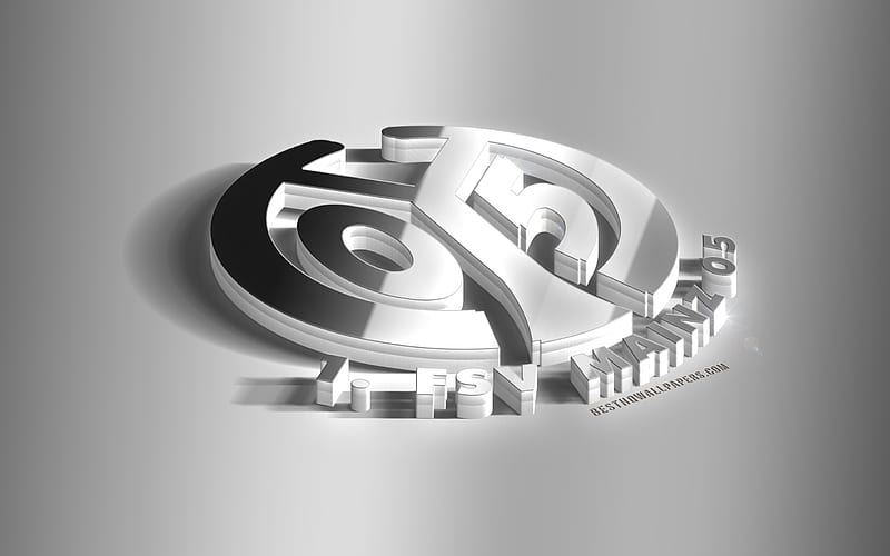 FSV Mainz 05, 3D steel logo, German football club, 3D emblem, Mainz, Germany, Mainz FC metal emblem, Bundesliga, football, creative 3d art, HD wallpaper
