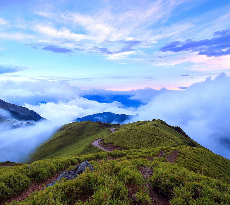 Taiwan landscape, clouds, fog, mountains, nantou, taiwan, HD wallpaper
