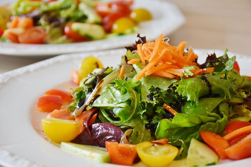 Food, Leaf, Salad, Tomato, Carrot, Lettuce, HD wallpaper