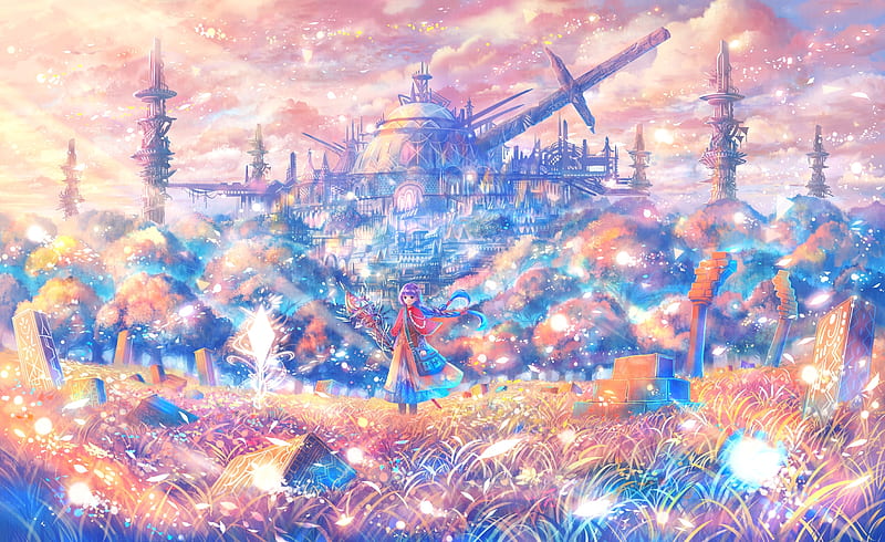 Fantasy Anime Night Scenery 4K wallpaper download