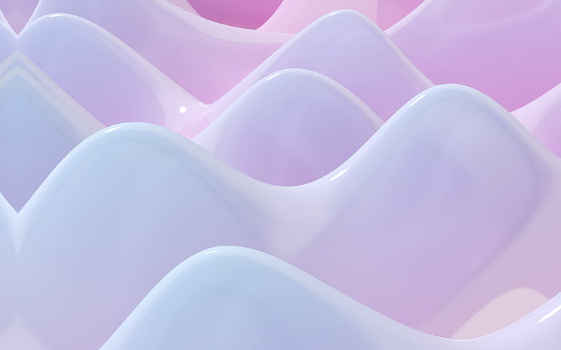 pink fluid shapes 3D art, fluid geometric shapes, creative, geometric background, HD wallpaper