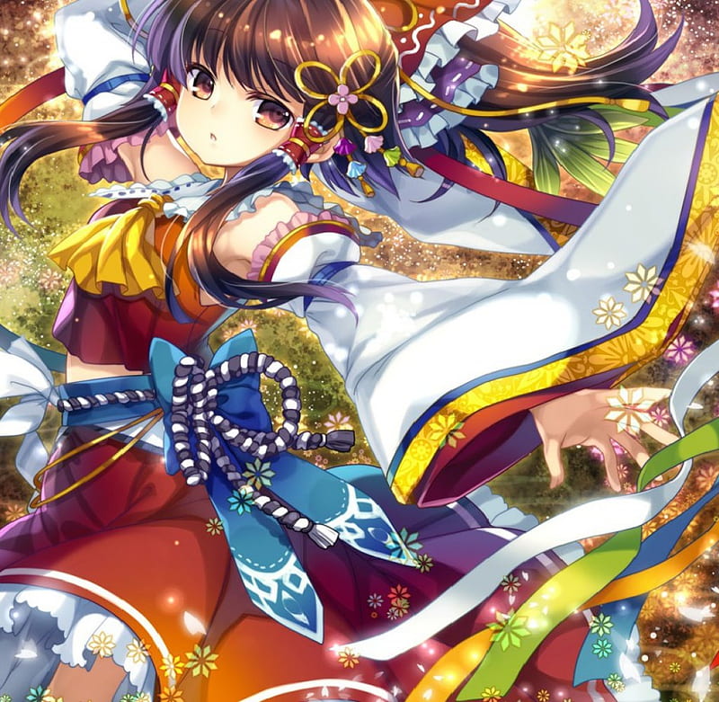 Bow Brown Eyes Brown Hair Hakurei Reimu Japanese Clothes Miko Tateha