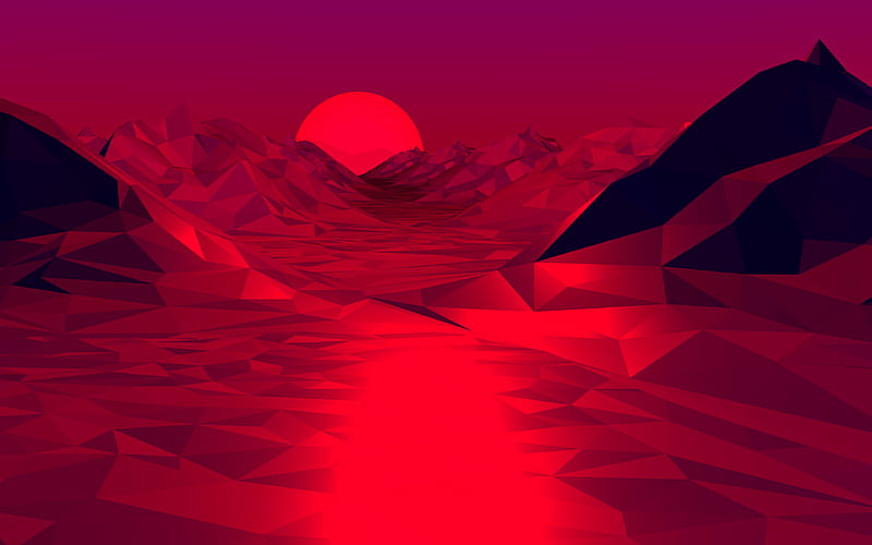 Low Poly Red 3d Abstract, low-poly, abstract, 3d, red, digital-art, HD  wallpaper | Peakpx