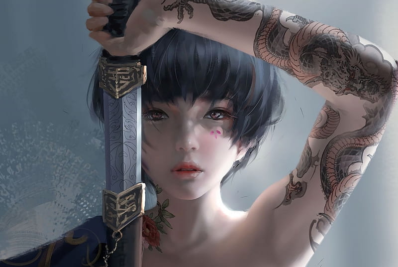 Samurai girl tattoo by Michael Cloutier  Post 30141