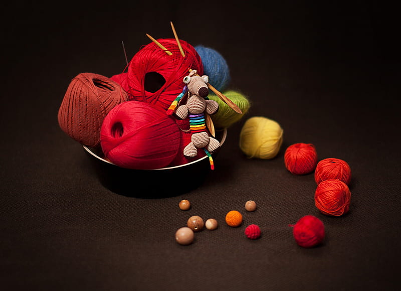 *** For fans of hand knitting ***, buttons, handwork, thread, toys, HD wallpaper