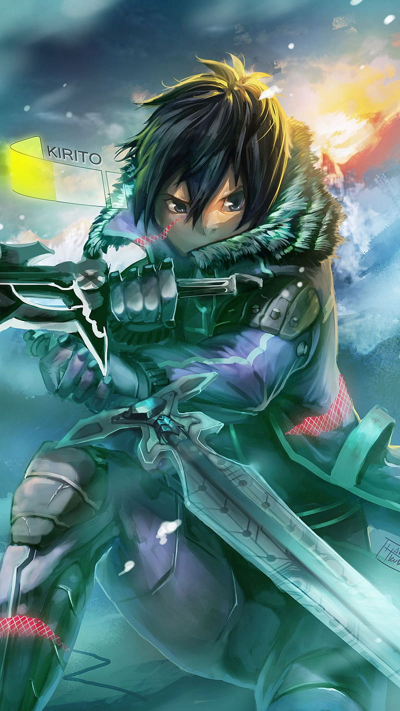 Kirito, swords art online, HD phone wallpaper