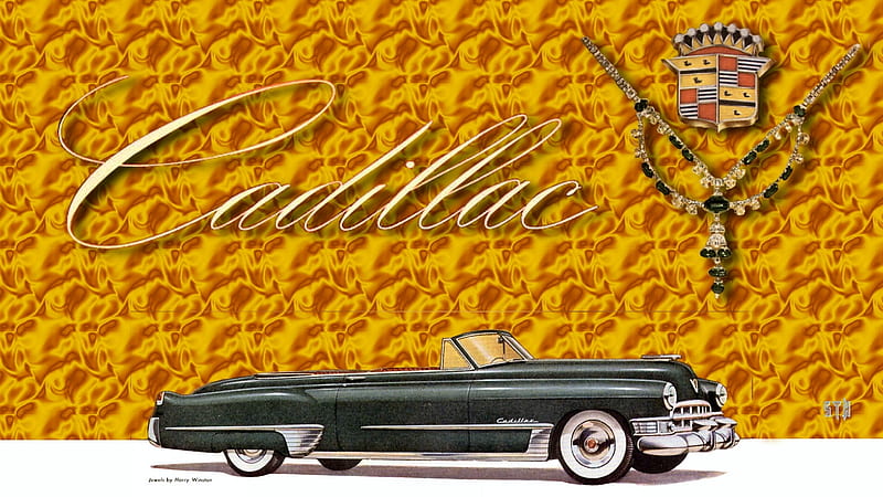 1949 Cadillac convertible vintage ad art, General Motors, Cadillac, Vintage Cadillac advertisement, 1949 Cadillac, Cadillac , Cadillac Background, HD wallpaper