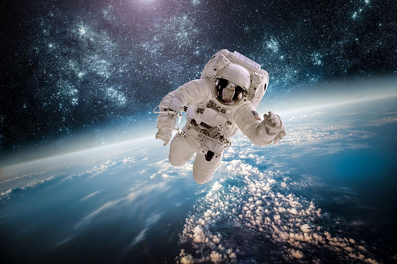 astronaut, man, earth, space, HD wallpaper