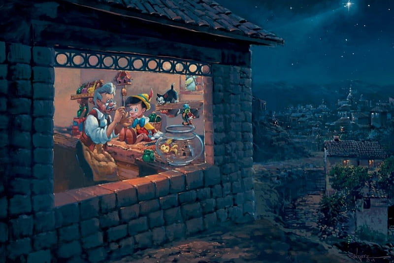 Pinocchio, Disney, Walt Disney, Painting, Rodel Gonz, HD wallpaper