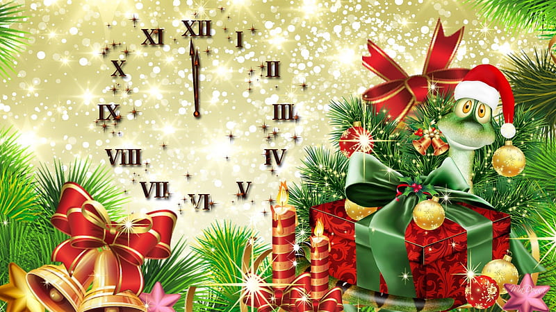 Holiday Countdown, xmas, 2013, pine, decorations, feliz navidad, christmas, new years, packages, clock, candles, snow, snowflakes, presents, fir, bells, gifts, snake, spruce, HD wallpaper